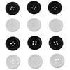 160 PCS DIY Craft Projects Resin Buttons 5 Sizes 4-Hole Black Buttons Blcak,White Resin Button Holiday Decoration