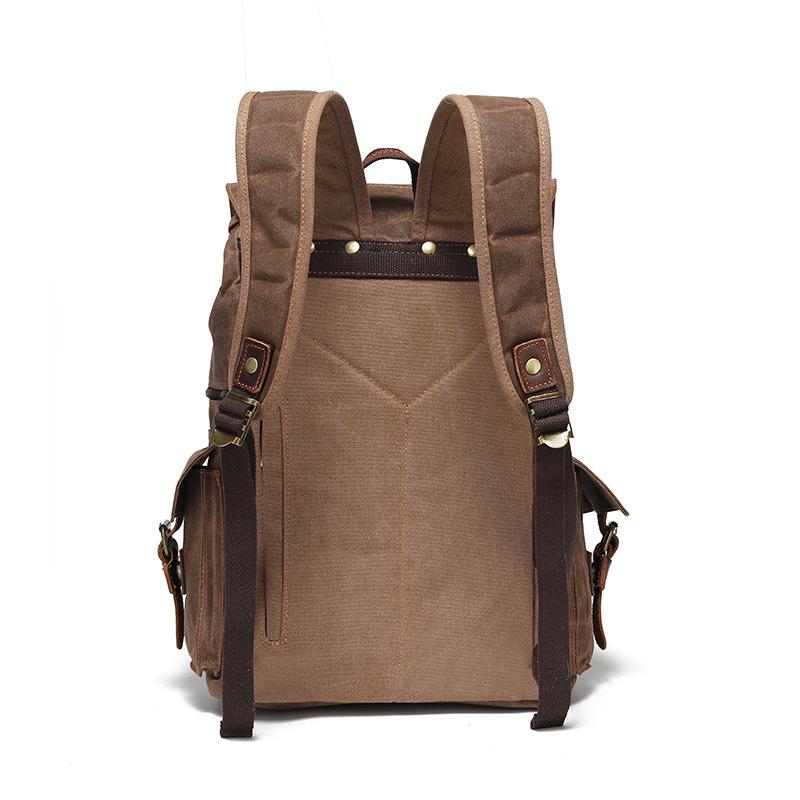 Backpack Men's and Women's Backpacks Outdoor Sports Travel Bag Waxed Canvas Waterproof Travel Computer Bag
