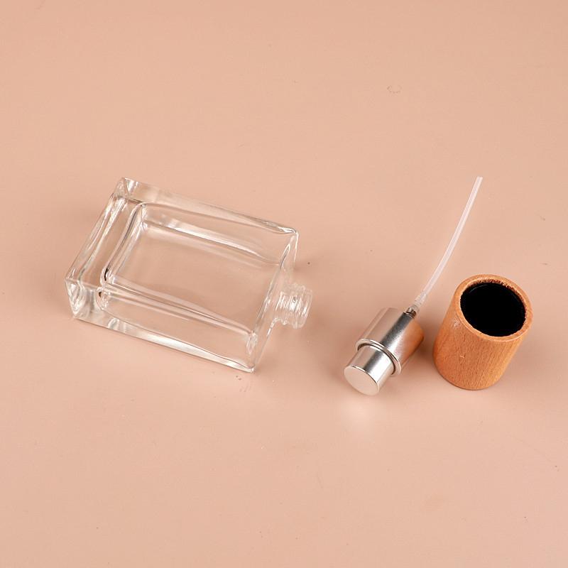 15/30/50Ml Square Glass Perfume Bottle Clear Spray Bottles Packaging Bottle Refillable Atomizer Travel Cosmetic Container