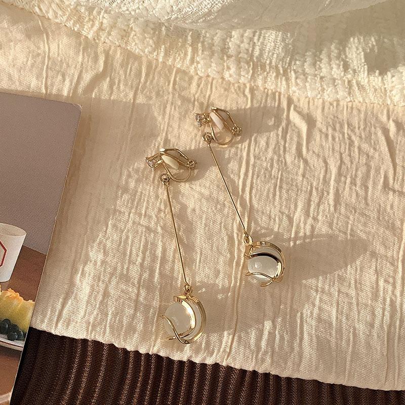 Enkle og øreløse dame øreklips, High-end følelse, Nisjedesignfølelse, Perleøredobber Smykker, Allsidige temperamentøredobber