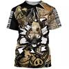Wild Boar Hunting Themed Jungle Scenery 3D Print Short Sleeve T-Shirt Casual Outdoor Top