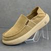 Men's Summer Shoes Lightweight Thick Sole Breathable Canvas Slip-On Casual Comfortable Soft