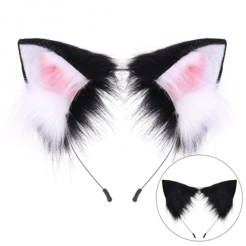 Plush Animal Ear Headband Tail Set Kpop Cosplay Costume Cartoon Style Handmade Furry Accessories