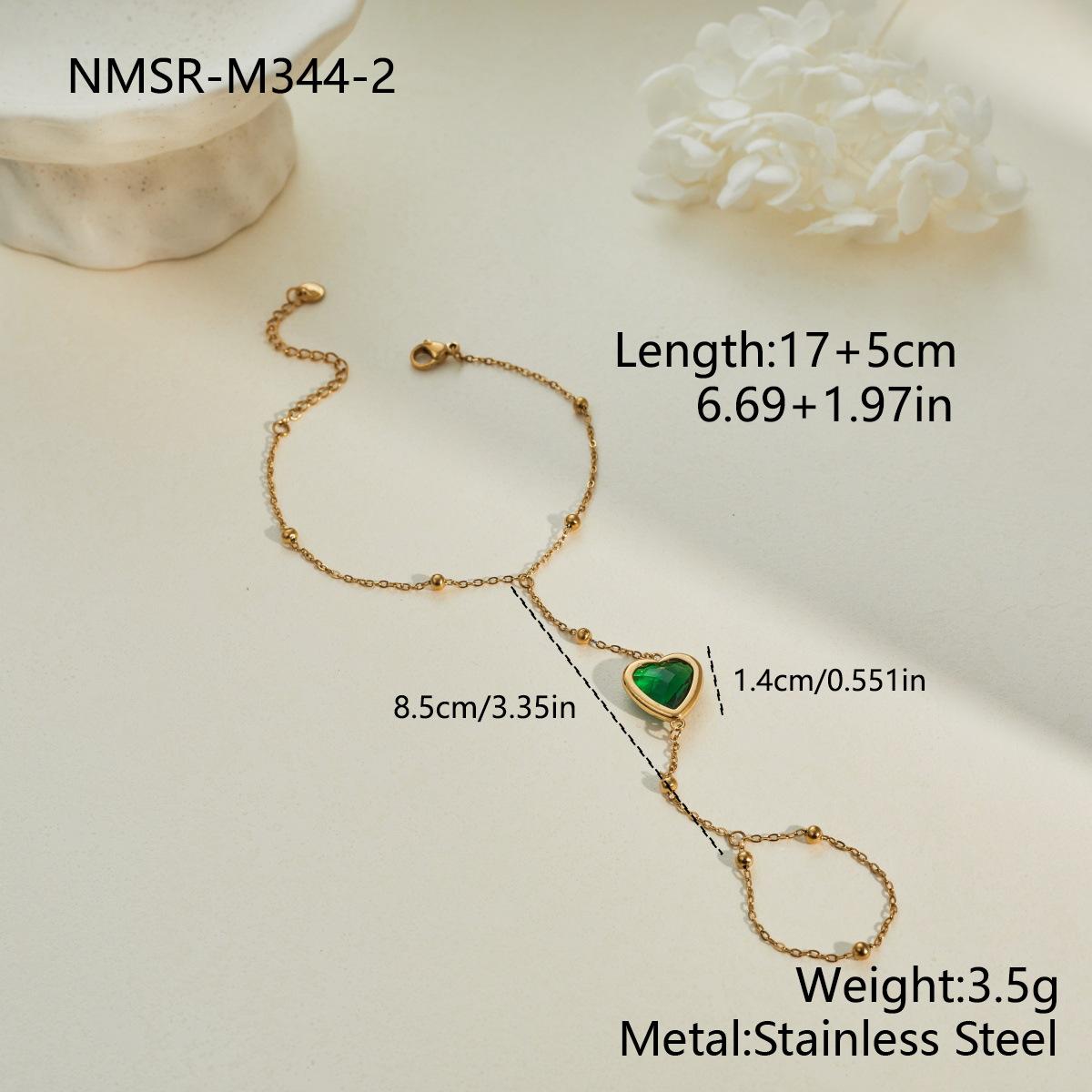 GEMCHIC Women s Emerald Green Geometric Hand Chain Bracelet Set Gold Plated Stainless Steel Jewelry Stackable