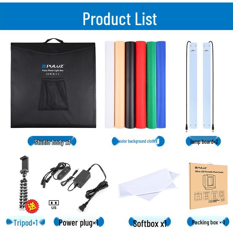 PULUZ 60cm LED Soft Light Photo Studio Kit
