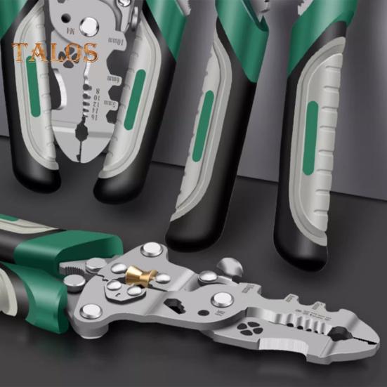 18-in-1 Foldable Wire Stripper Ergonomic Handle Easy To Use Portable Multifunctional Wire Stripper Crimper Cable Cutter Pliers