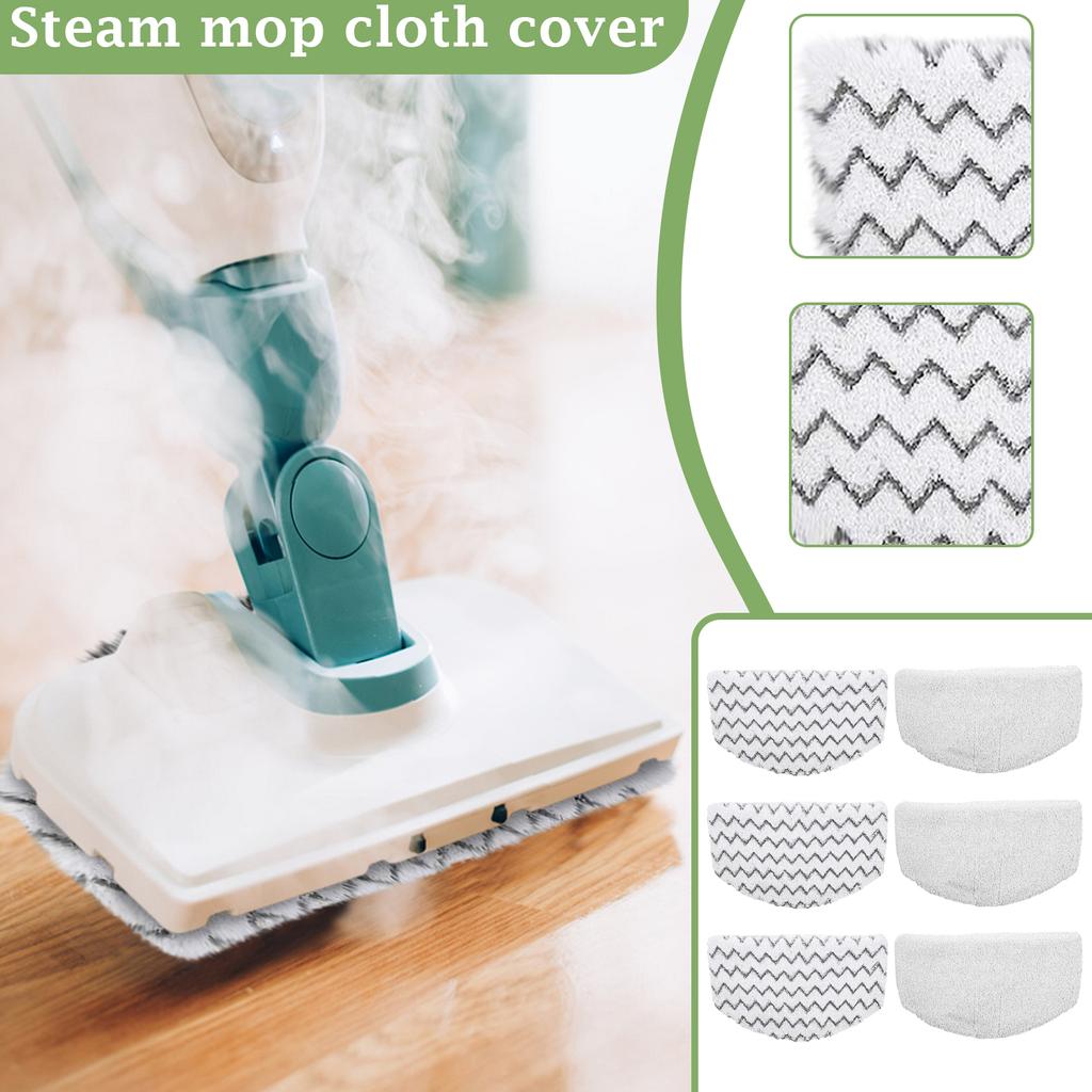 6pcs Compatible With 1940180614401544 Series Steam Mop Cloth Cover Mop Head Accessories Cloth Stripe Style