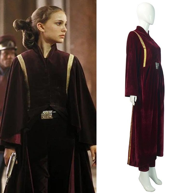 Costume Padme Cosplay Amidala Pleuche Material Coat Pants Belt Suit