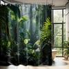 Grüner Dschungel Duschvorhang Wald Regenwald Badezimmer Dekoration Mit Haken Wasserdichtes Gewebe 180X180Cm 90X180Cm