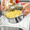 Stockpot - Tefal - Duetto A7054663 - 18/10 Stainless Steel - 24 Cm - Glass Straining Lid