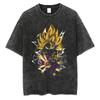 Anime Dragon Ball Goku Vintage Washed T Shirt Mens Women Cotton Tee Harajuku Streetwear Oversized Casual Summer ONeck Loose