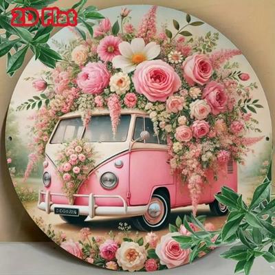 Vintage Rosa Blumiger Van Eisen Wandkunst Dekor Valentinstagsgeschenk