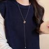 Zircon Tiger Eye Pearl Wood Horse Pendant Sweater Chain - High-End Autumn/Winter Women's Necklace