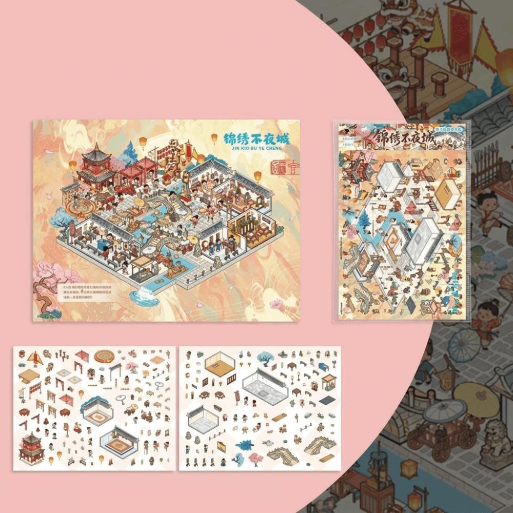 PET Material Miniature Scene Stickers 2D Flat Kids Hobbies Stickers  Kids Hobbies Style C