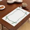 Napkin Nordic Style Embroidered Bow Pattern Cotton Linen Placemat Heat-Resistant Absorbent Fabric Napkin Cloth