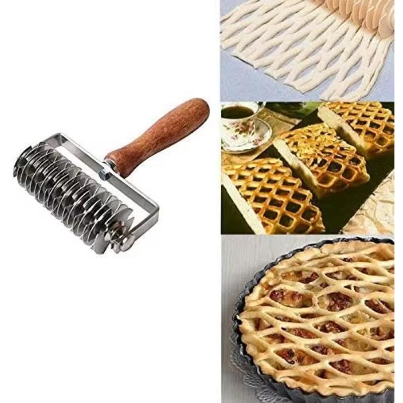 Haushaltsgeräte Edelstahl Keks Kuchenteig Gitterroller Rollladen Gebäckschneider Pizzakrustenroller