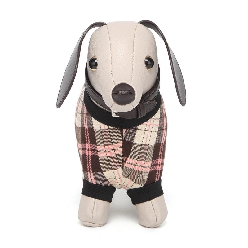 Modisches und kreatives Design Dackel-förmige Umhängetasche Damen karierte Patchwork-Cartoon-süße Puppen-Taschen