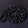 Obsidian Carving Fox Amulet Pendant Bead Chain Necklace Unisex Jewelry Gift