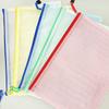 A4 Grid Zipper Bag, File Bag, Transparent Hand-held Storage Bag, Student Stationery Bag, Office Supplies Side-padded Bag