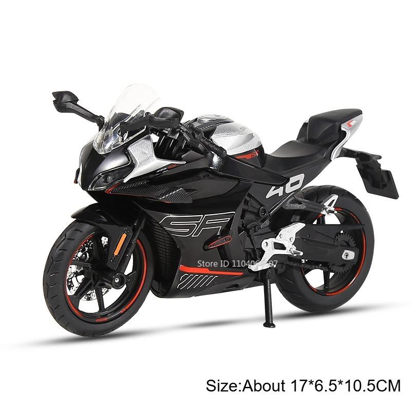 1:12 Scale Cfmoto 450Sr R1M Motorcycle Model Toys Metal Diecast Sound Light Shock Absorption Front Wheel Steering For Boys Gifts