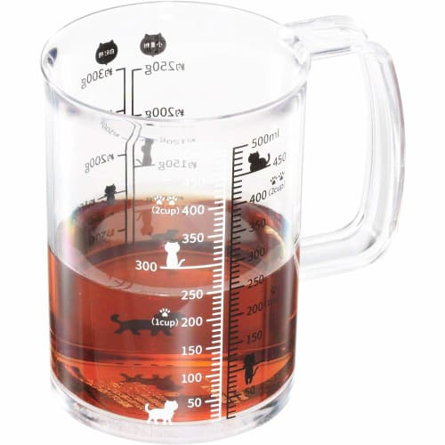 Kai Nyammy Cat Measuring Cup, 500ml, Made in Japan, Dishwasher Safe, DH2728
