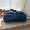 Denim Crossbody Bag Multi Pocket Shoulder Handbag with Adjustable Strap