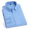 Men's Shirt Long Sleeve 100% Pure Cotton Oxford Dress Shirts Striped Regular Fit Casual Soft Male Blouse Clothing 11XL 10XL 9XL