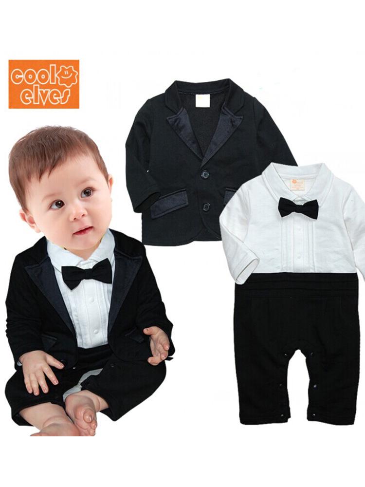 Autumn Newborn Gentleman Long Sleeve Romper for Baby's First Birthday