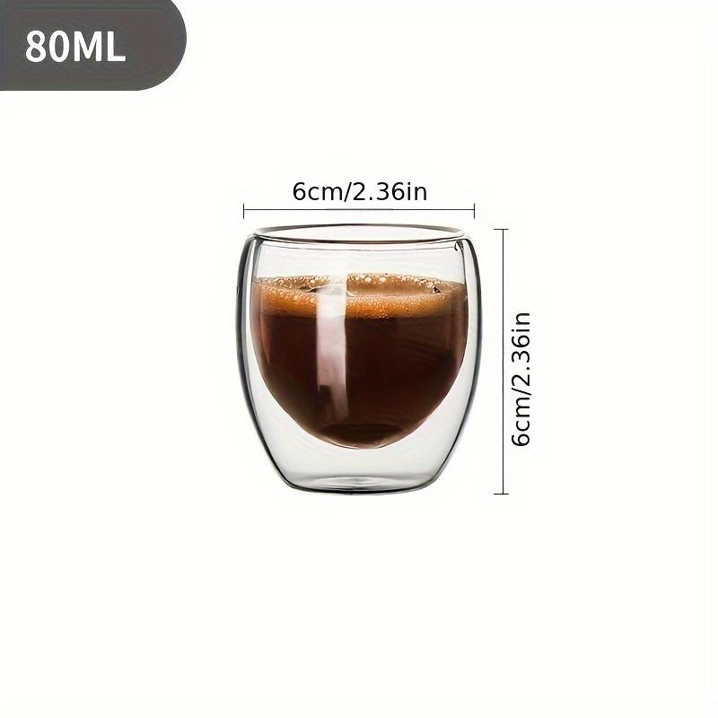 6 Stück Doppelwandiges Glas 80ml Süße Tassen Kaffeetassen Trinkgläser für Getränke Personalisierte Tasse Bier Teetassenset