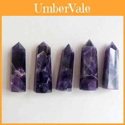 Unique Natural Purple Dream Amethyst Quartz Crystal Stone Point Healing Wand