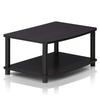 Furinno TV Stand, 2-Tier Height-Adjustable, Dark Walnut Round Pipe, Turn-N-Tube, No Tools Required, Officially Imported from Japan