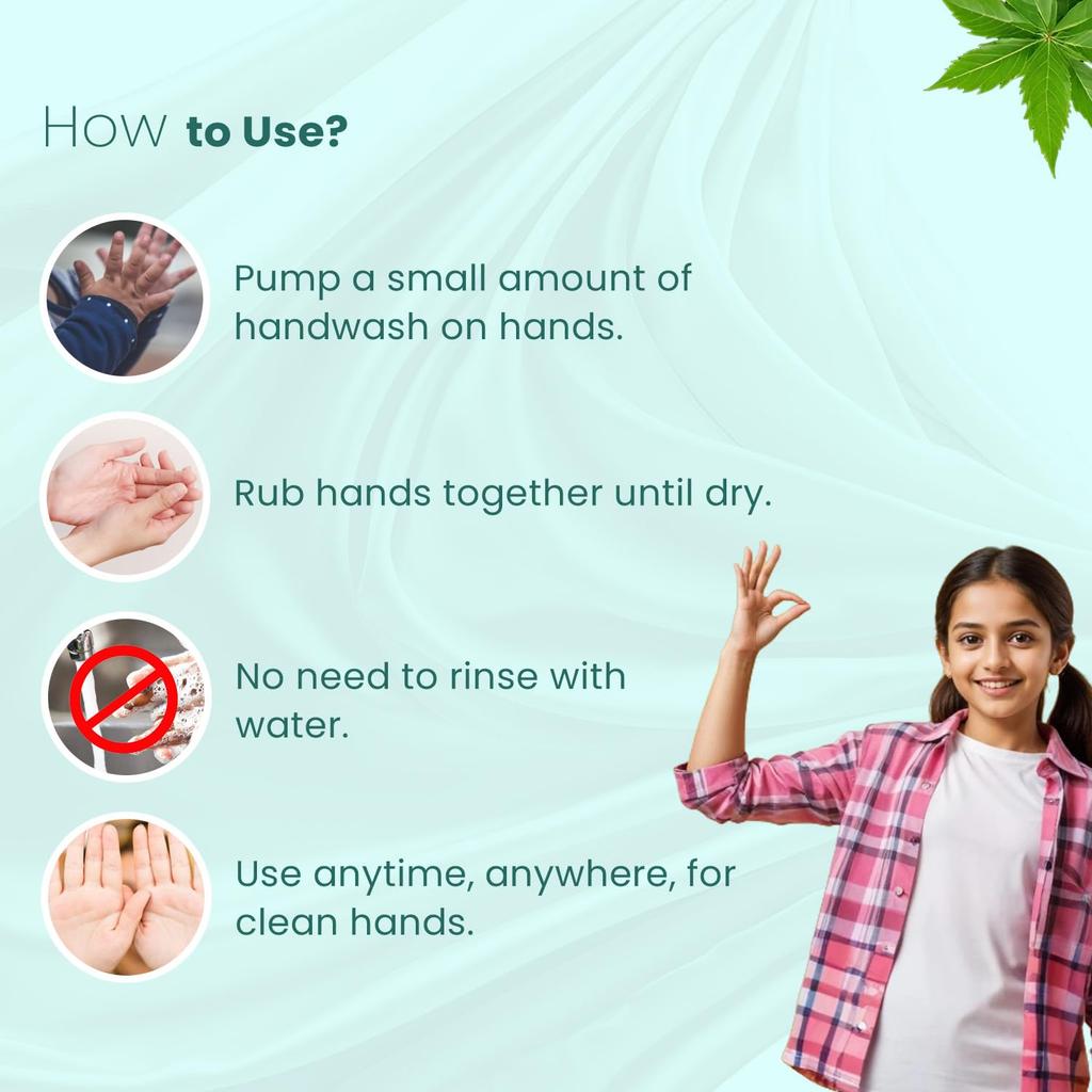 Babyorgano Savon pour les mains moussant sans alcool pour enfants, 100% naturel et protection contre les germes, bienfaits d'Aragvadha, d'Aloe Vera et de Neem - 50 ml