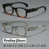 Men's New Square Frame Luxury High-definition Presbyopia Glasses Neutral Fashion Anti-blue Light Farsighted Glasses +3.0+3.5+4.0