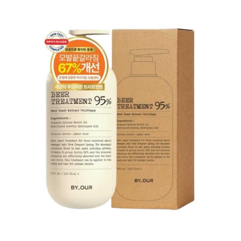 

ПО:НАША Протеиновая маска для волос с пивными дрожжами 1 л | Глубокое восстановление для поврежденных и слабых волос | Сладкий древесный парфюмерный аромат 1L