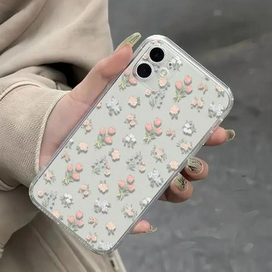 Floral Shell Bow Case for Apple 17 Pro Max - Transparent, Drop-proof, Fits 14/13 Pro