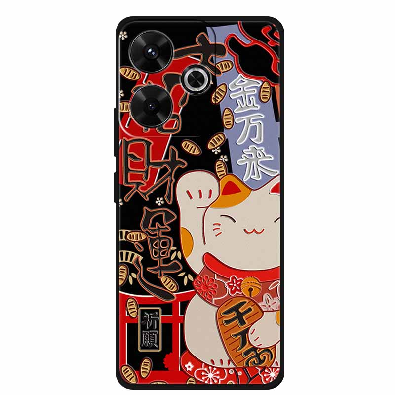 3D Embossed Case For Xiaomi Poco M6 4G Phone Case M 6 Plus Flowers Silicone Soft Coque For Xiaomi Redmi 13 13x Back Cover Case