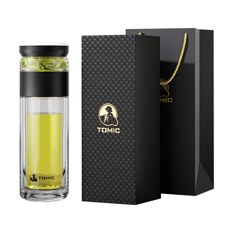 TOMIC Double Wall Glass Tea Infuser Bottle
