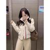 Down Cotton-padded Clothes Women's Short Knitted Splicing Small Jacket Autumn and Winter New Light Cotton-padded Clothes Stand-up Collar