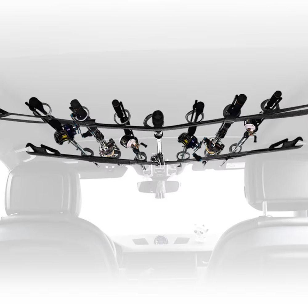 2Pcs 7 Rod Capacity Vehicle Fishing Pole Roof Rack Snap Buckle Car Fishing Pole Carrier  SUV