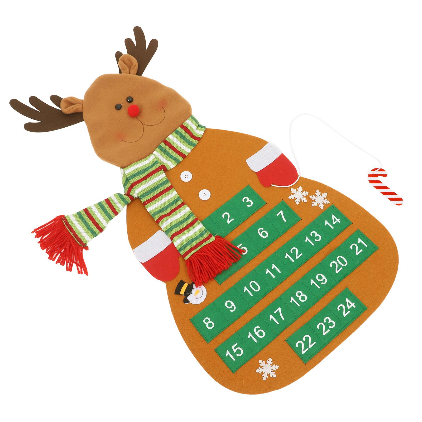 

Operitacx Handmade Calendar Felt Hanging Decoration Elk Shape Wall Art for Holiday Decor other