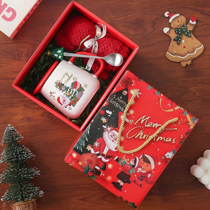 Cute Christmas Ceramic Mug Gift Set D-Style Christmas Cup + Towel Bear Gift Box