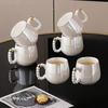 1pc/6pcs/8pcs/set European pearl glazed porcelain tea set - Pearl white porcelain teapot and sugar milk oil teapot