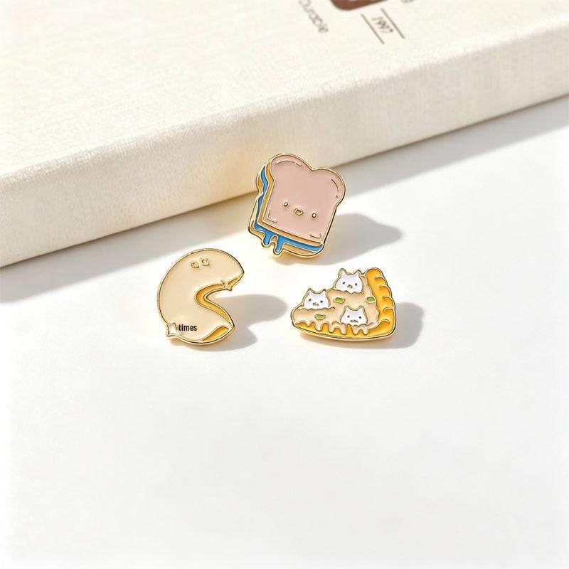 Creative Cartoon Ice Cream Brooch Pin - Cute Food & Flower Drip Oil Design