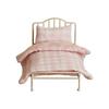 1/12 Doll House Furniture Miniature Bed with Bedding Simulation Detail Kids Imaginative Play Collectible Doll Accessory