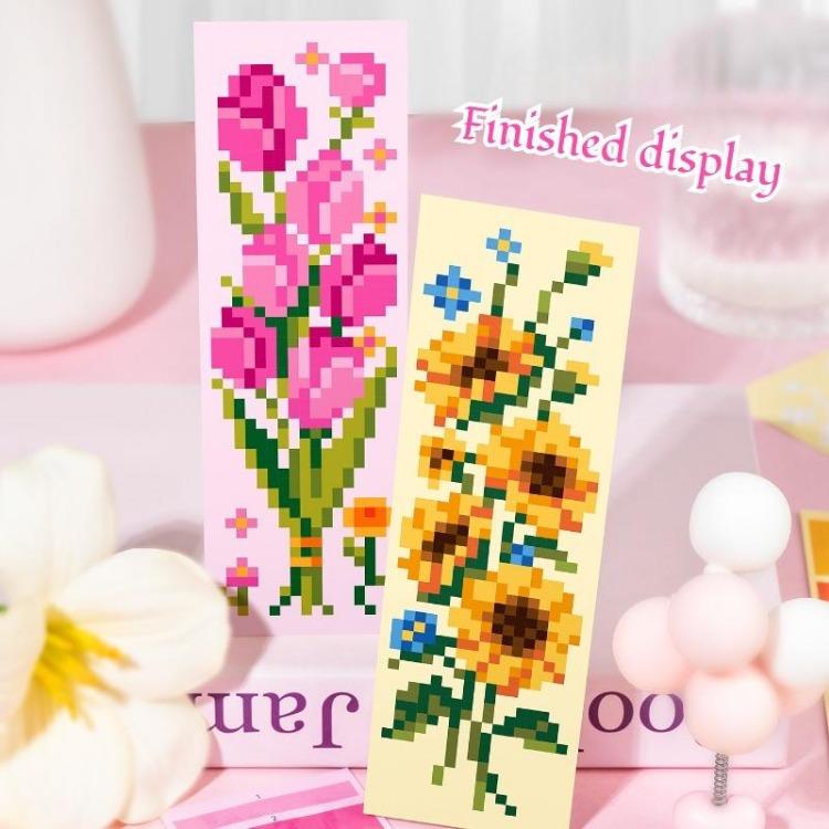Mosaic Sticker Self-made Bookmarks Jigsaw Color Square Stress-relieving Game Children's Intelligence Enlightenment DIY Stickers