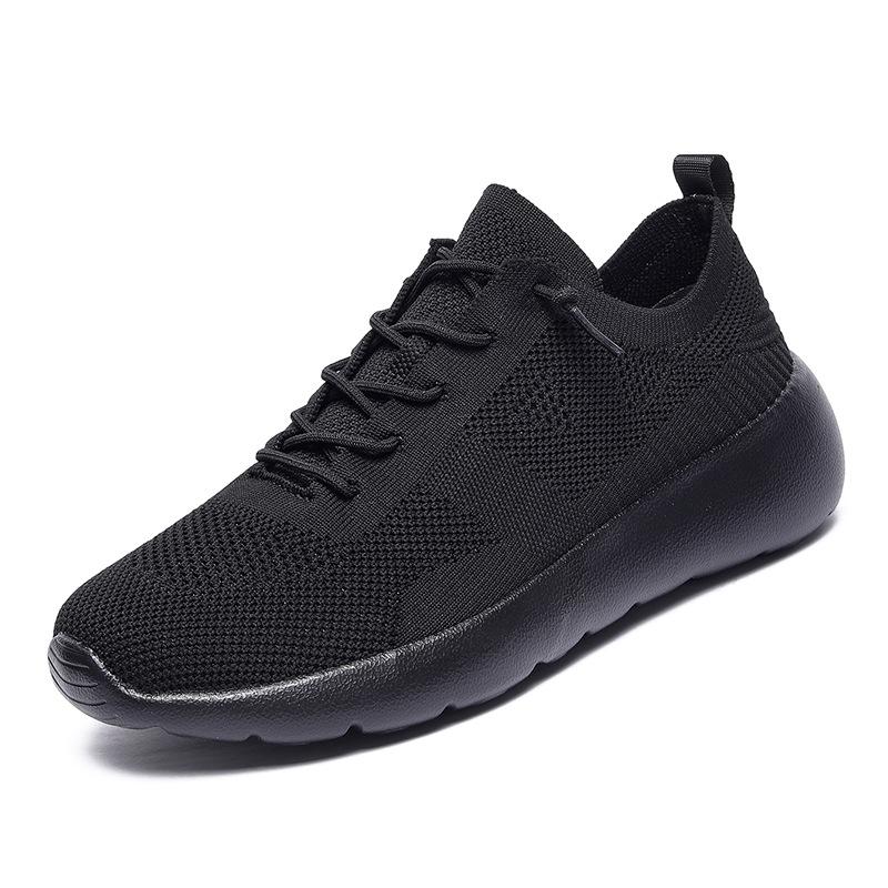 

2025 lace-up fly-woven sneakers for men and women, breathable and lightweight couple running shoes, high elastic platform mesh shoes, commuter shoes 35