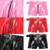 Calzoncillos tipo bóxer de aspecto mojado para hombre con cinturón de cintura ropa interior con cremallera de doble extremo ropa de dormir Sexy para club nocturno