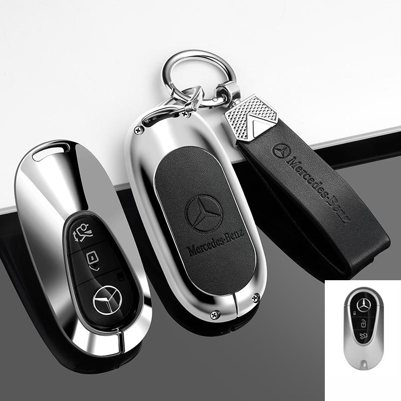 Funda de Carcasa para Mando a Distancia de Coche Nueva 2025 de Aleación de Zinc y Cuero para Mercedes Benz Clase C E S GLC W206 W223 W214 E300 C260 C300 S450