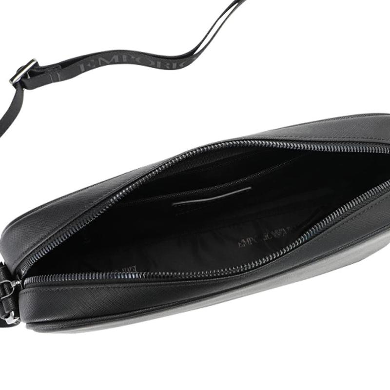 Emporio Armani Minimalist Fashion Brand Logo Leather Shoulder Bag Men bags Black EM001783-AF13670-UC001