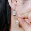 Zircon Necklace Stud Earrings Two-Piece Set, Simple Women'S Needle Micro-Inlaid Zircon Earrings And Ear Jewelry.
